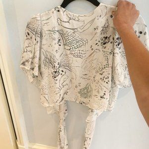 Club Monaco 100% silk back tie top